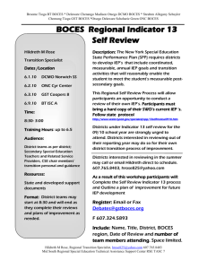 BOCES Regional Indicator 13 Self Review