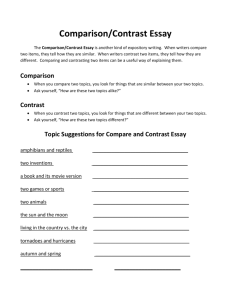 Comparison/Contrast Essay Packet