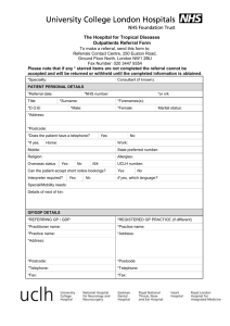 Hospital for Tropical Diseases referral form