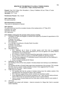 Clovelly Parish Council Minutes June 2015