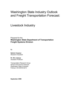 Washington State Industry Outlook and Freight Transportation