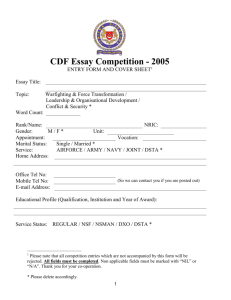 CDF Essay Competition 2003 Cover Sheet/Entry Form