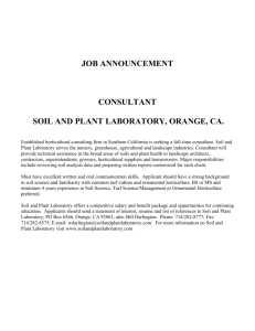JOB ANNOUNCEMENT - Soil and Plant Laboratory Inc.