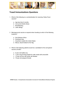 Exam Travel Immunizations