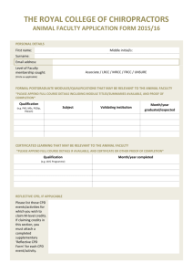 Animal Faculty Membership Form (2015/16)