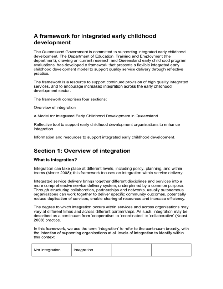 Framework For Integrated Early Childhood Development