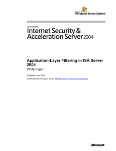 Filters New to ISA Server 2004