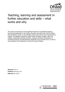 Teaching, learning and assessment in further-education