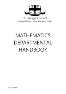 Maths Handbook - St. George`s School