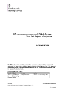 E-bulk system test exit report
