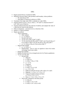 Solution of ordinary differential equations