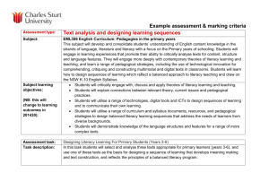 Example assessment & marking criteria Assessment type: Text