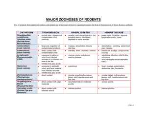 MAJOR ZOONOSES OF RODENTS