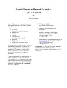 Call for papers - The University of Tennessee at Martin