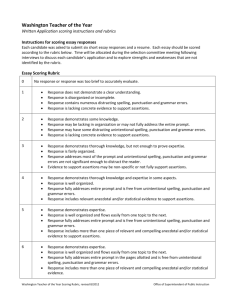 Washington Teacher of the Year Written Application scoring