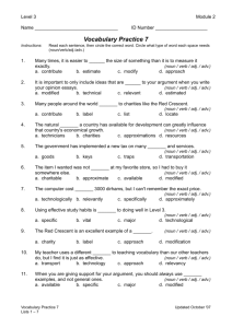 Level 3 Module 2 Name ID Number Vocabulary Practice 7