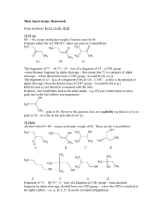 Mass Spectroscopy Homework