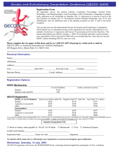 GECCO-2002 Registration Form