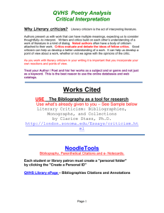 Literary and Poetry Criticism on the free Web