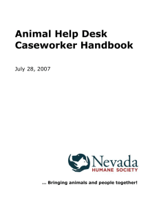 NHS - Animal Help Desk Handbook