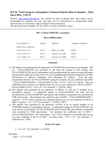 Data Sheet HOx_VOC33 - IUPAC Task Group on Atmospheric