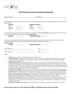 2015-2016 Asset and Investment Verification Student