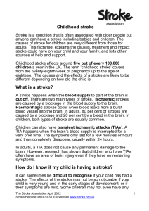 Childhood stroke - Stroke Association