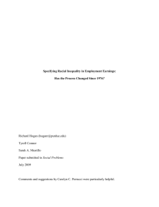 Specifying Racial Inequality in Employment Earnings: