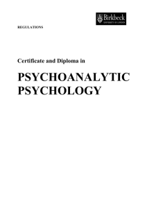 Psychoanalytical Psychology Award Handbook