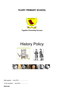 History Policy - Tilery Primary School