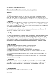 Choir constitution, formation document, rules and regulations