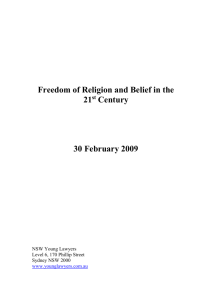 Freedom of Religion and Belief in the 21st Century