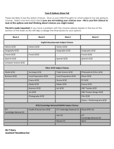 Year 8 Options Straw Poll 2016