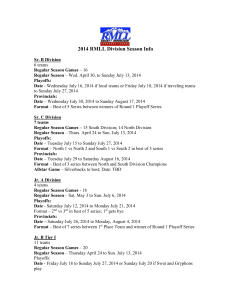 2012 RMLL Division Provincial Dates and Format