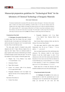 Manuscript preparation guidelines for “Seminar of Chemical