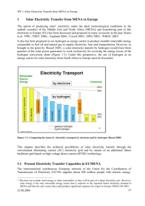 1 Solar Electricity Transfer from MENA to Europe