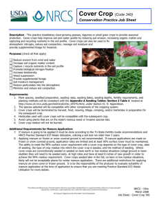 Cover Crop Conservation Practice Job Sheet