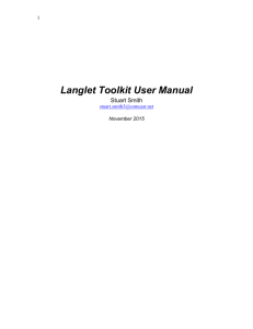 Langlet Toolkit User Manual