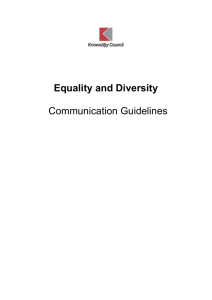 Equality and diversity considerations