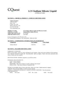 LCF-Sodium Silicate Liquid (All Siliceous G