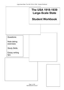 Large-Scale State: USA student workbook 1918 to 1939
