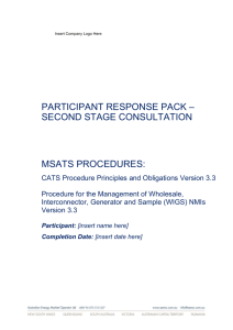 MSATS Procedures: CATS & WIGS Procedure Version 3.3