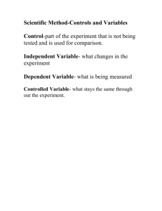 Scientific Method-Controls and Variables