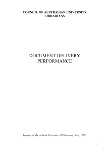 Document Delivery Performance