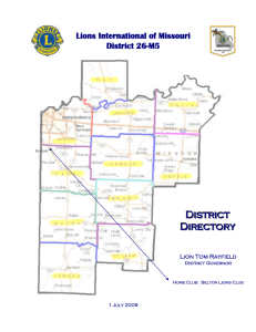 1 District 26-M5 Lions: As we continue to build District 26