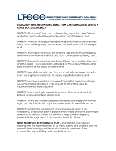 LTCCC Resolution on Safeguarding Long Term Care Consumers