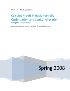 Calculus Proofs in Basic Portfolio Optimization and Capital Allocation