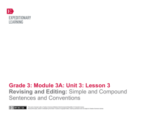 Grade 3: Module 3A: Unit 3: Lesson 3 Revising and Editing: Simple
