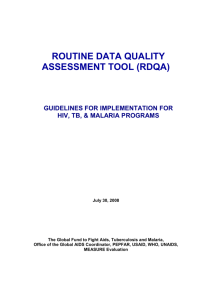 Routine Data Quality Assessment Tool (RDQA): Guidelines