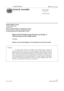 Report of the Working Group of Experts on People of African